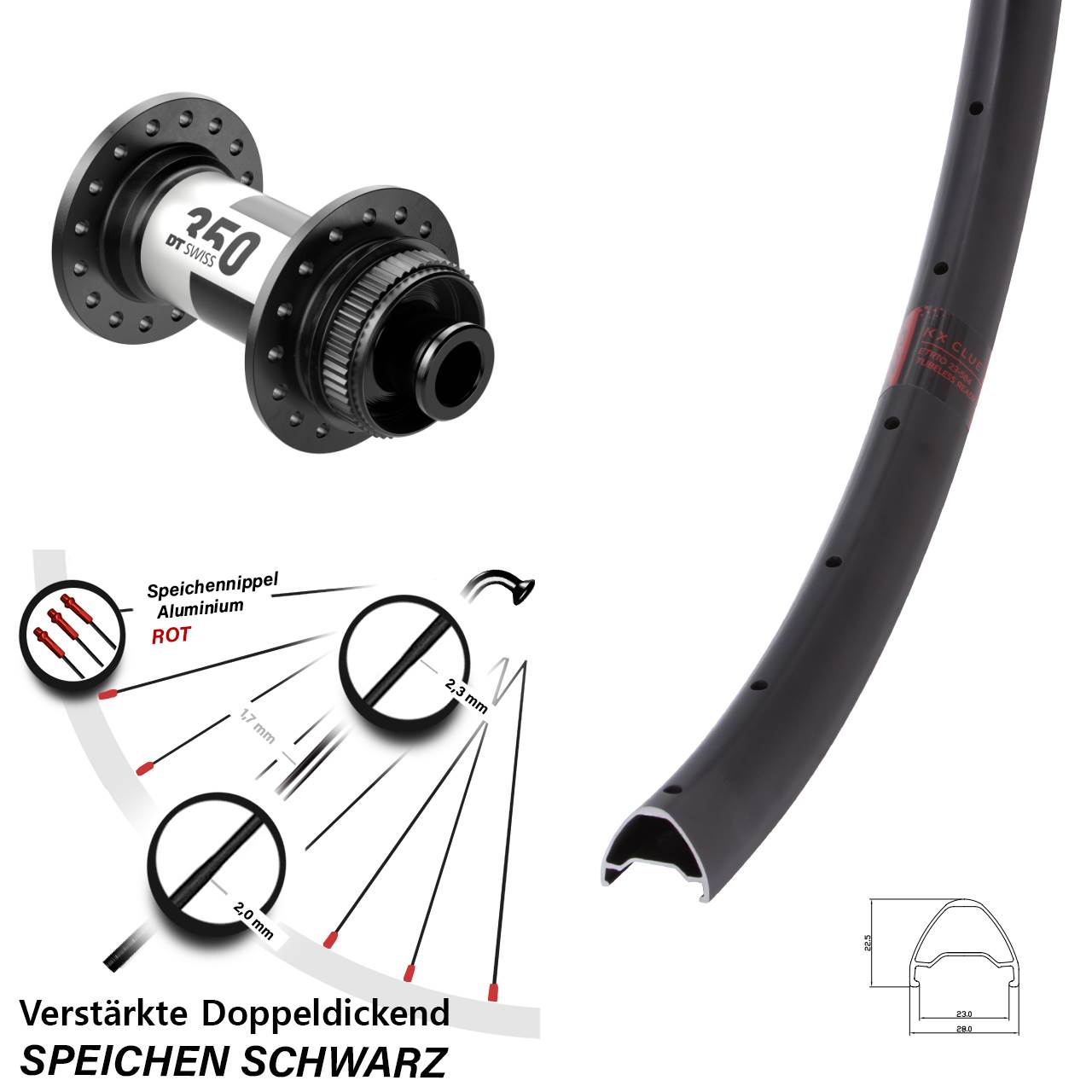 KX Clue DT Swiss 350 27,5 Zoll Centerlock Vorderrad 12x100