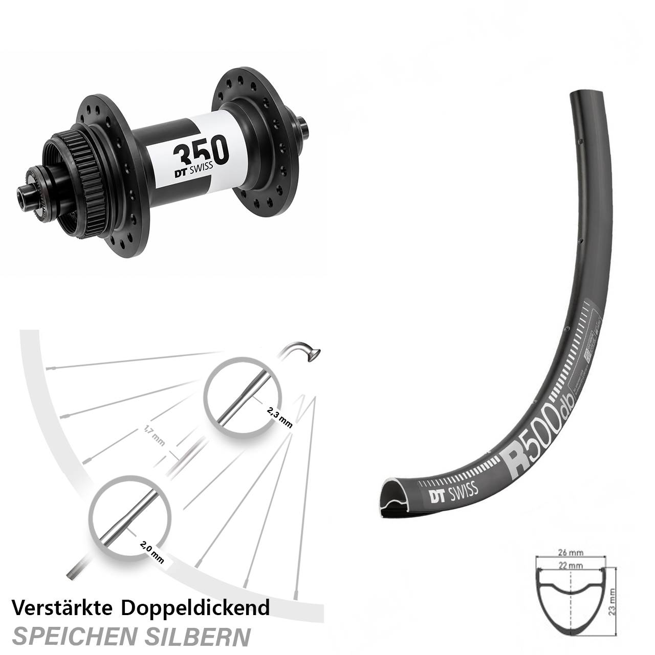 Disc Laufrad 28-29 Zoll DT Swiss R500-350 QR