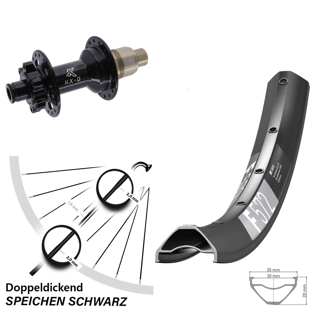 Disc Hinterrad 29 Zoll DT Swiss F572 KX-B XD 11-12 fach 12x148