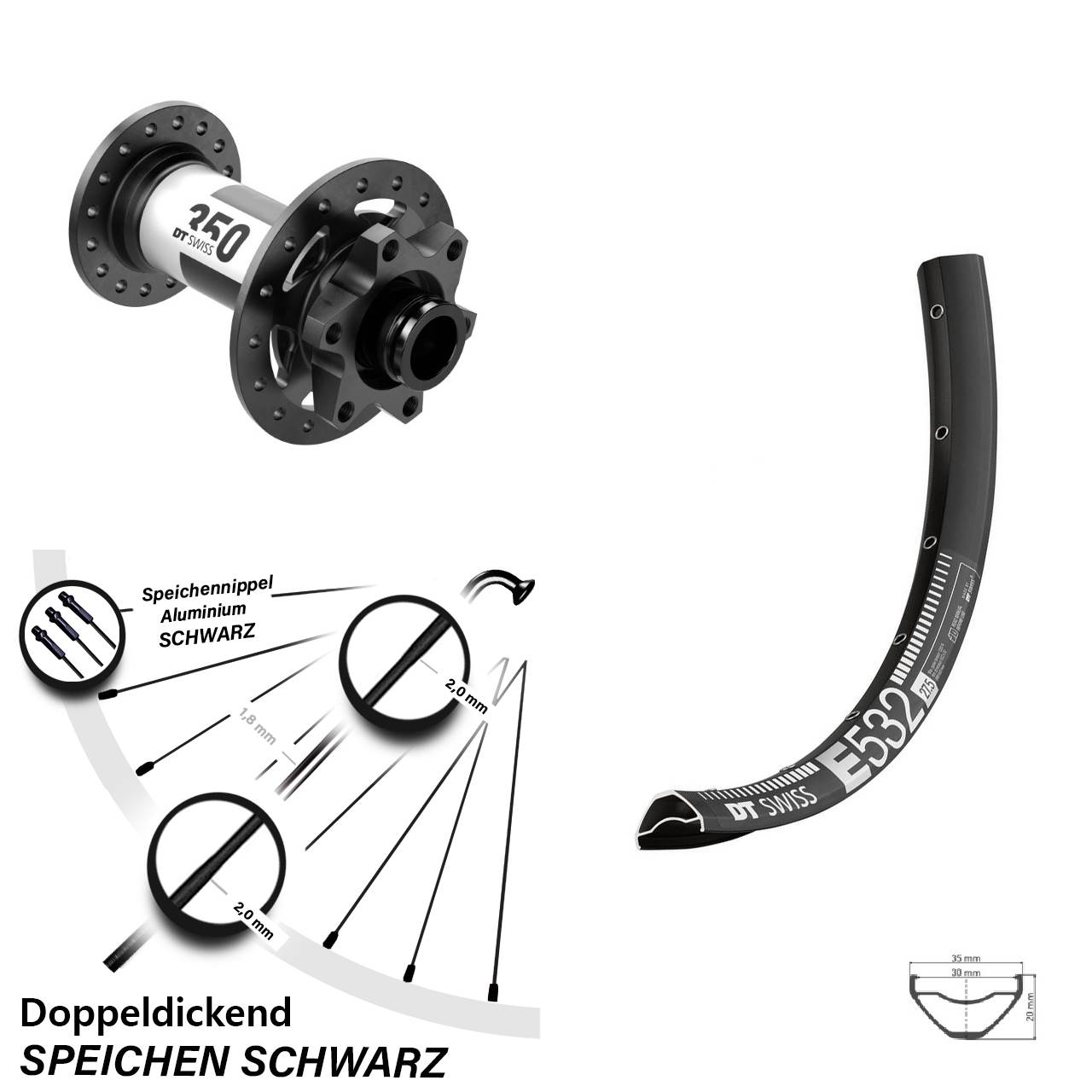 Boost Disc Laufrad 15x110 27,5 Zoll DT Swiss E 532-350