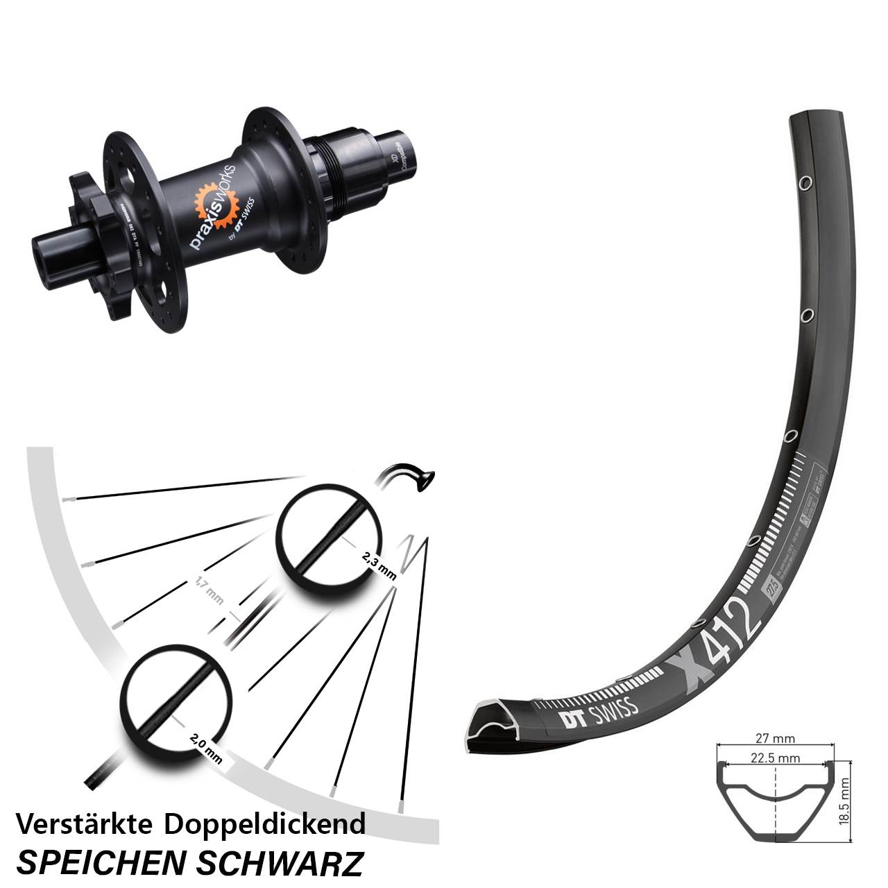 Disc 29 Zoll Laufrad DT Swiss X 412-350 SL SRAM XD 12x142