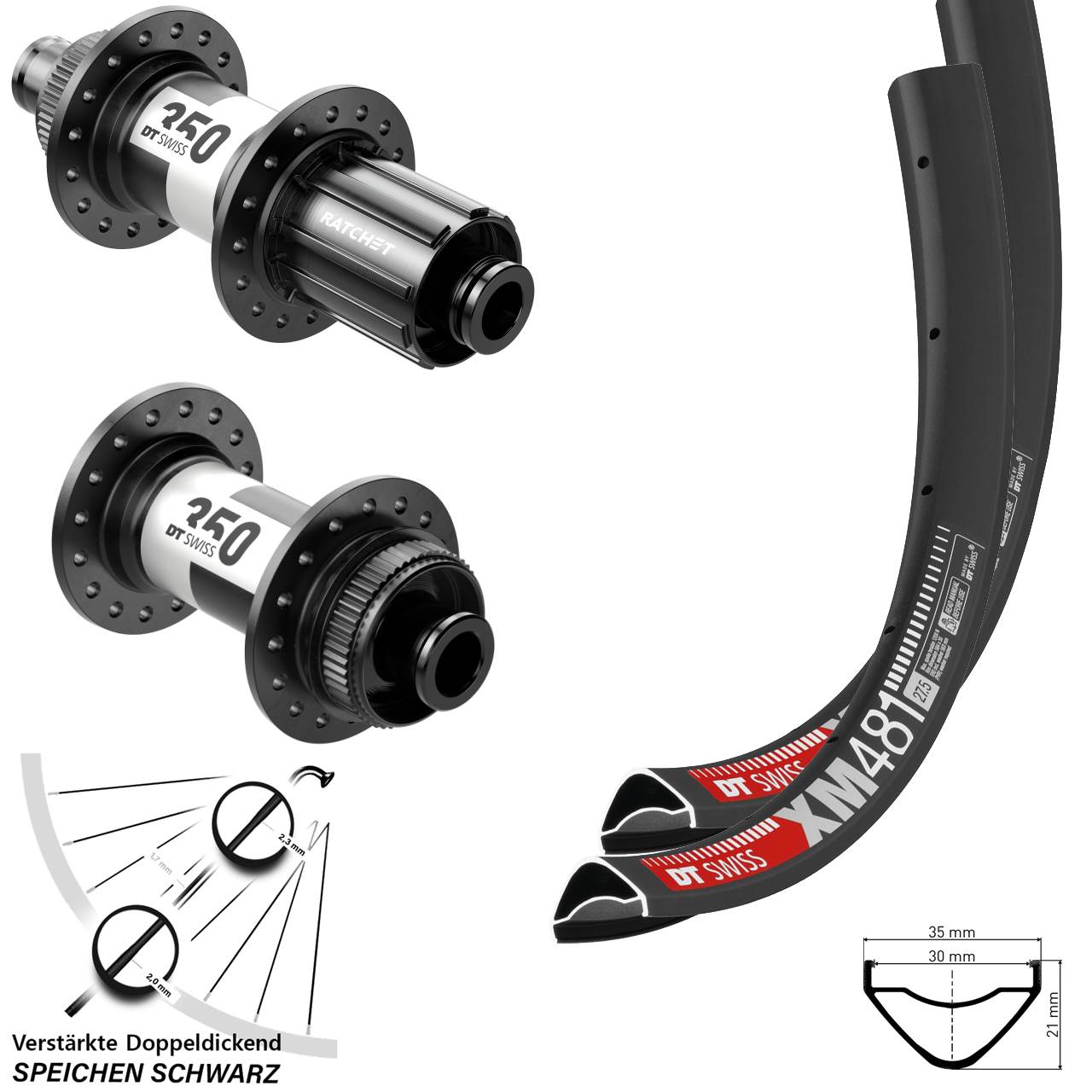 Disc Laufradsatz 12x100/142 27,5 Zoll DT Swiss XM481 350 11-12 fach HG