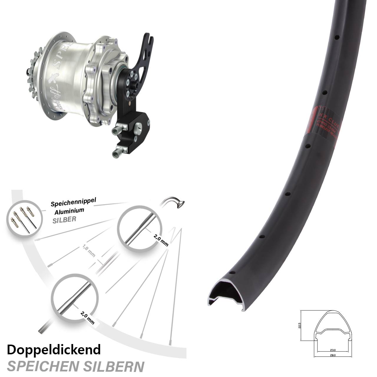 Disc Hinterrrad 27,5 Zoll KX Clue Rohloff Speedhub CC DB PM