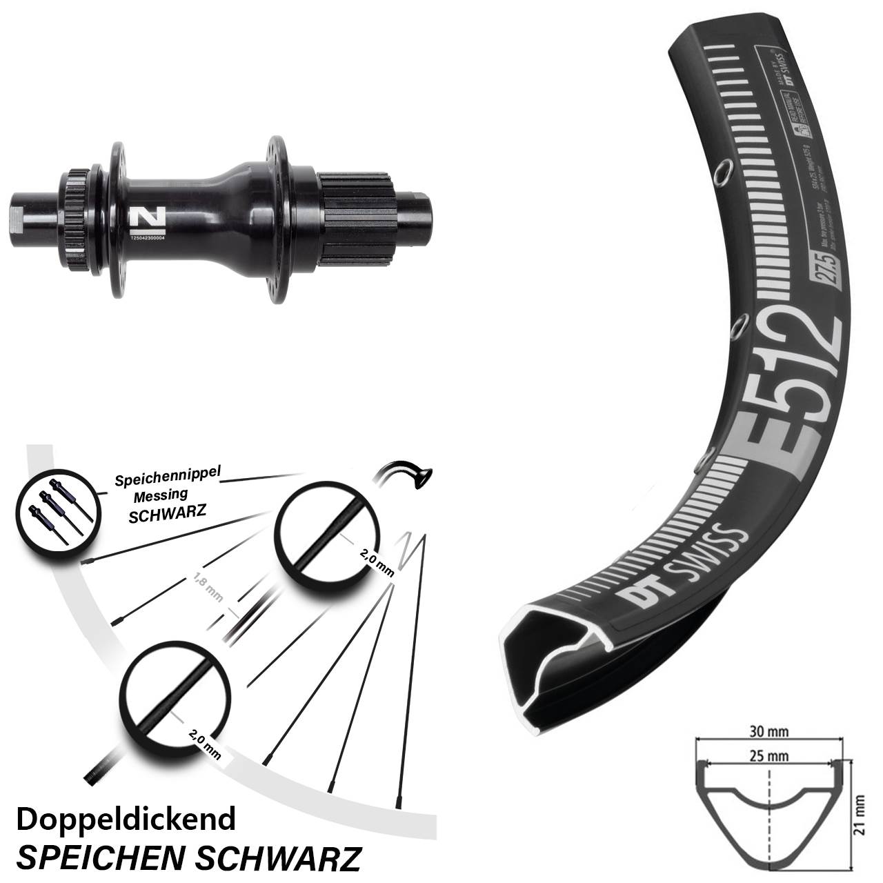 Disc Laufrad 29 Zoll DT Swiss E512 Novatec D792SB Micro Spline 12x142