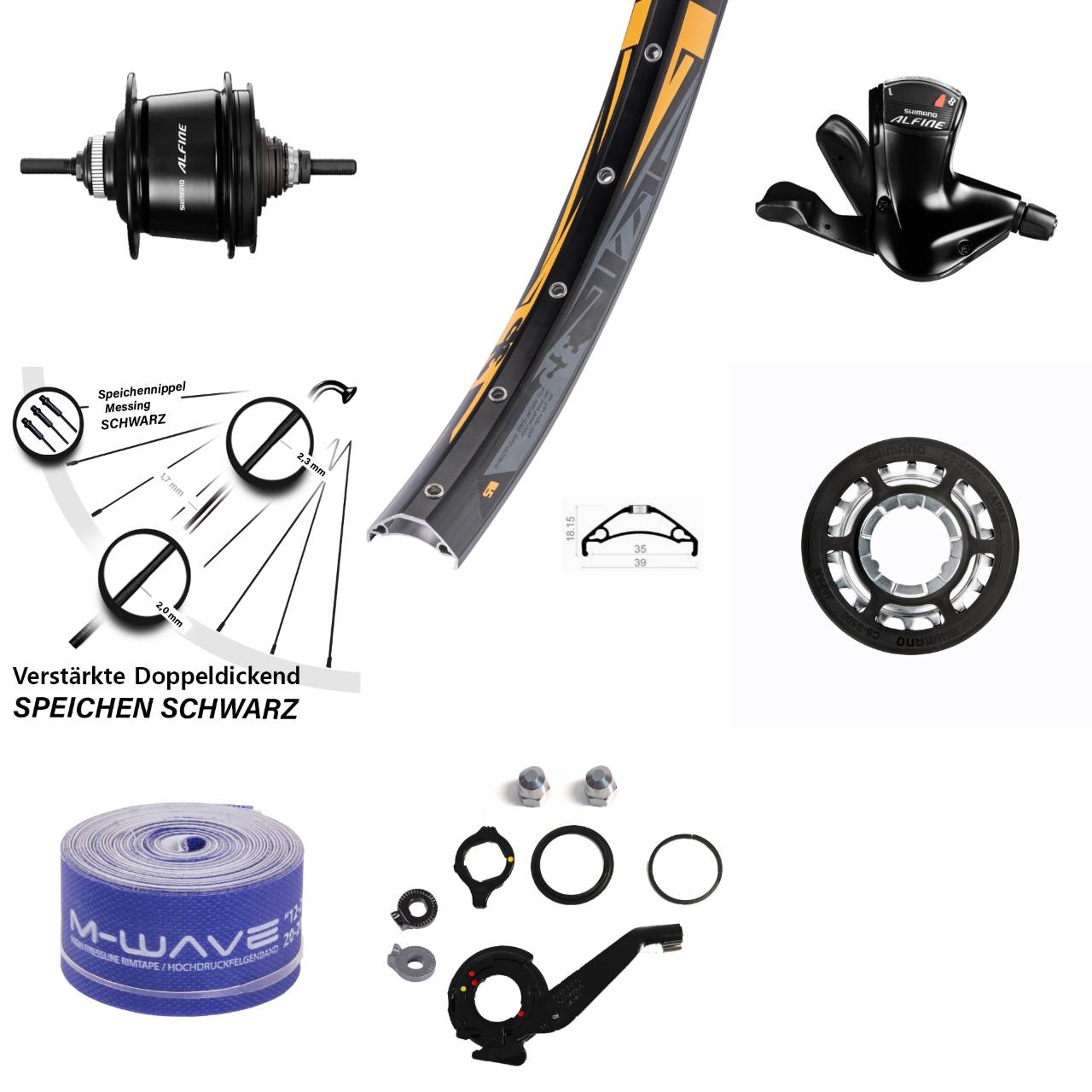 27,5 Zoll Hinterrad Shimano Alfine 8 Gang Centerlock Rodi Tryp 35