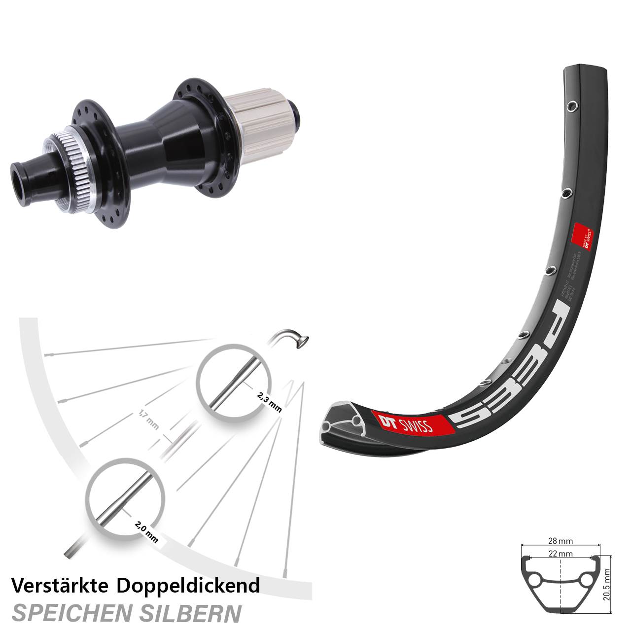 Hinterrad Centerlock 28 Zoll DT Swiss 533 D Novatec CL142 8-12 fach HG 12x142