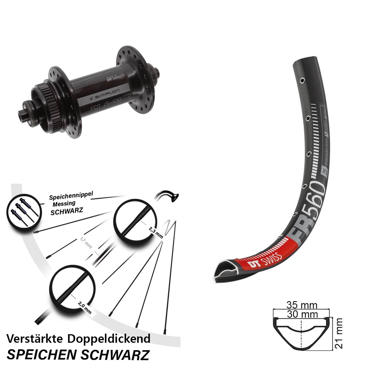 Disc Laufrad QR 26 Zoll DT Swiss FR560-370