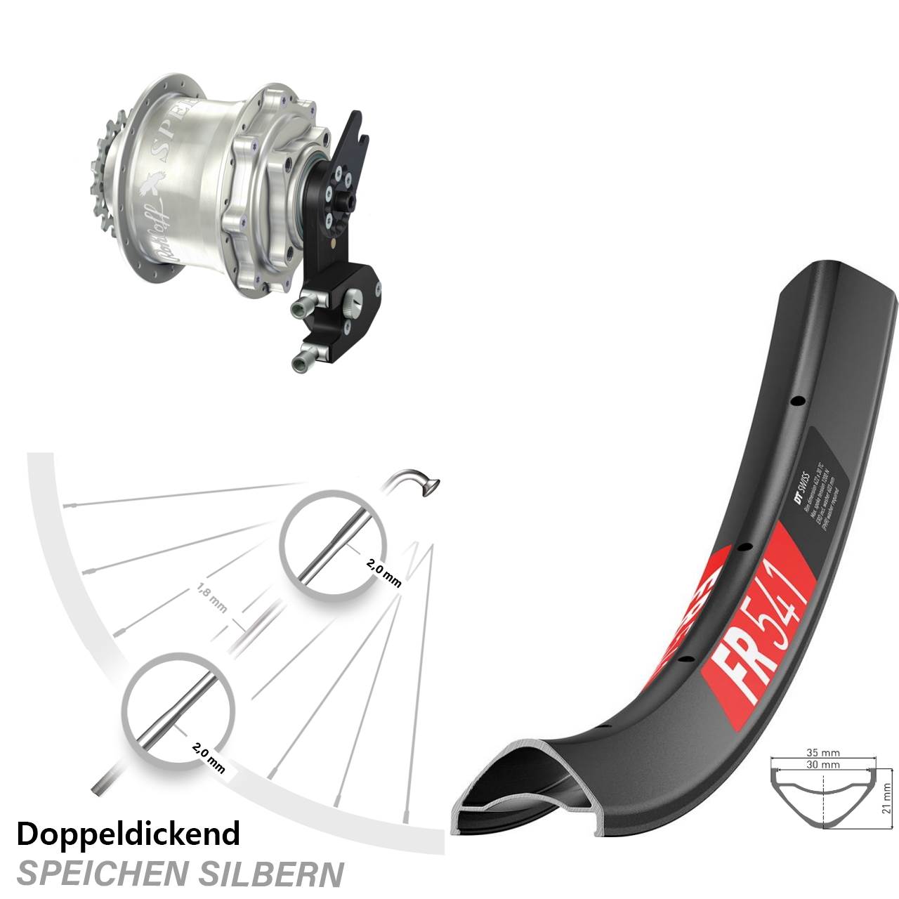 Disc Laufrad 29 Zoll DT Swiss FR541 Rohloff Speedhub CC DB OEM2