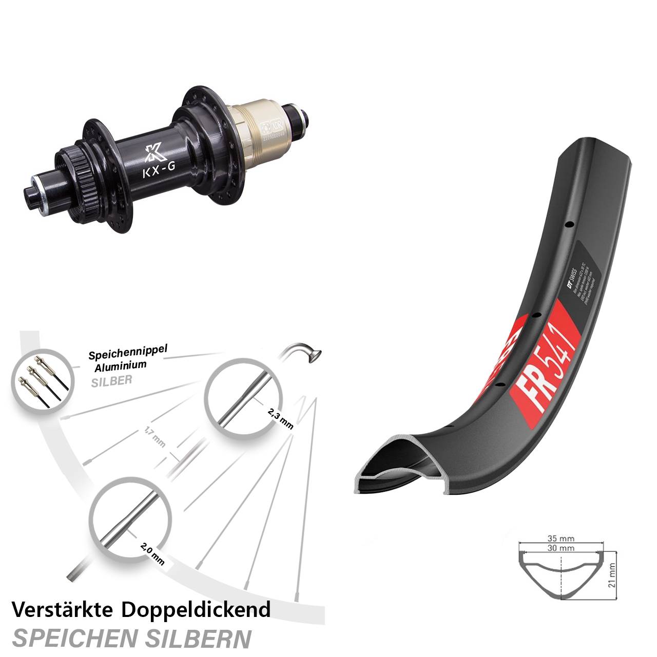 Disc Hinterrad QR 29 Zoll DT Swiss FR541 KX-G XDR 11-12 fach
