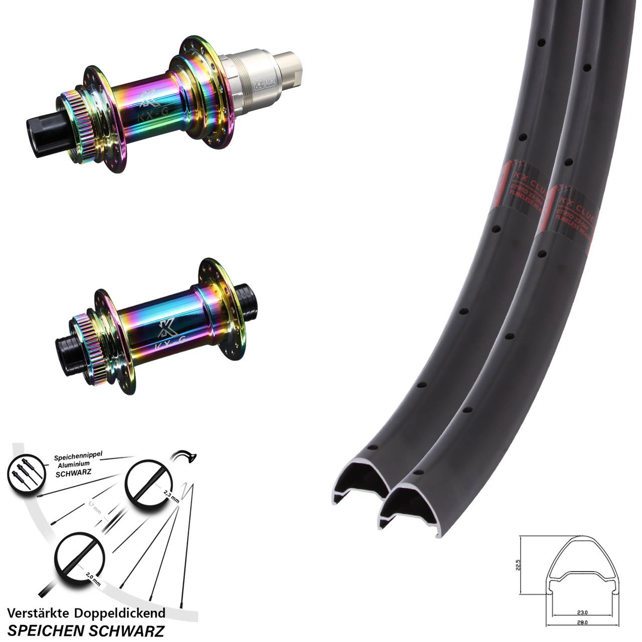 Centerlock Laufradsatz 12x100/142 28-29 Zoll KX-G Clue Oilslick SRAM XDR