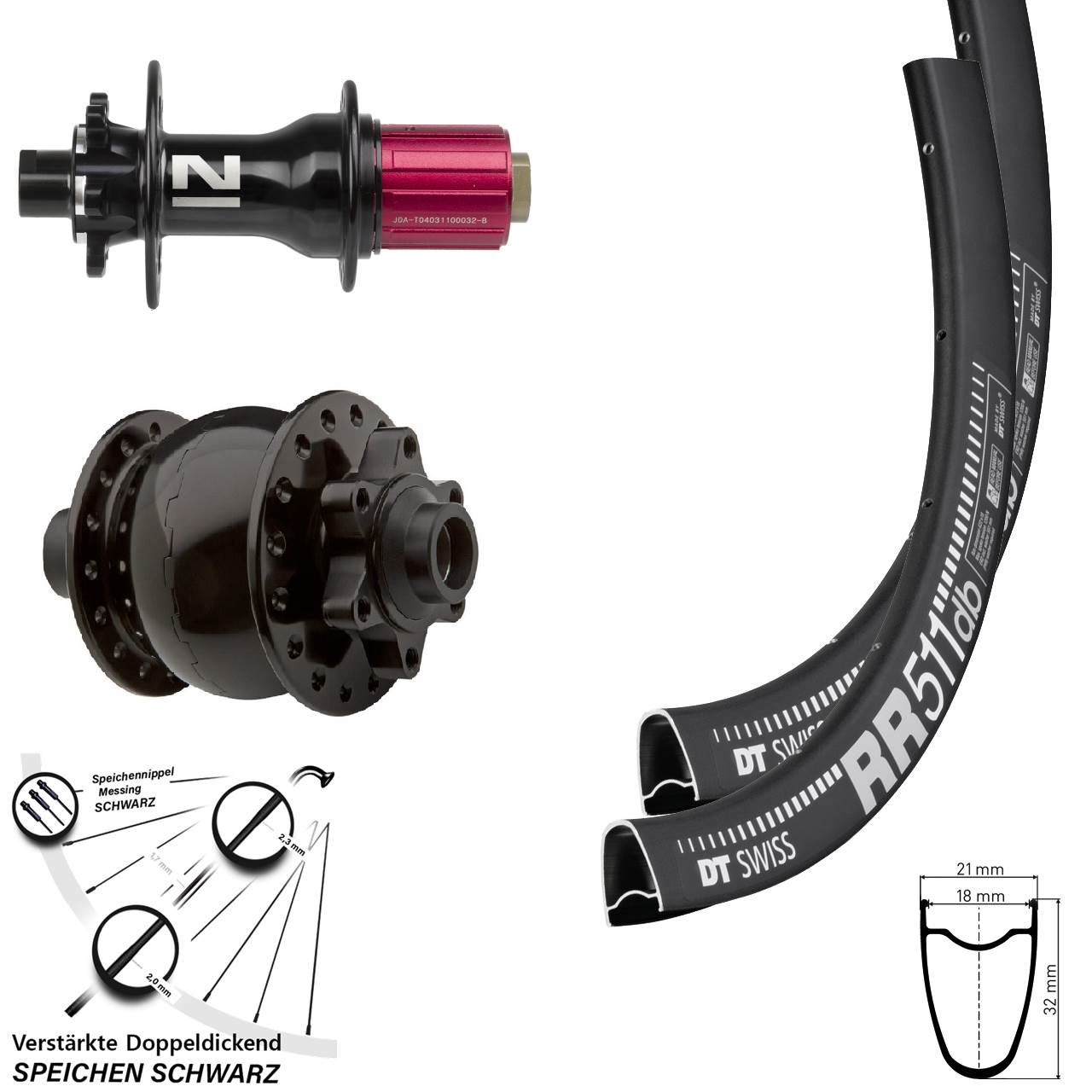 28 Zoll DT Swiss RR511 Novatec Superlight SON Laufradsatz 6-Loch 15x100 12x142 8-12 fach