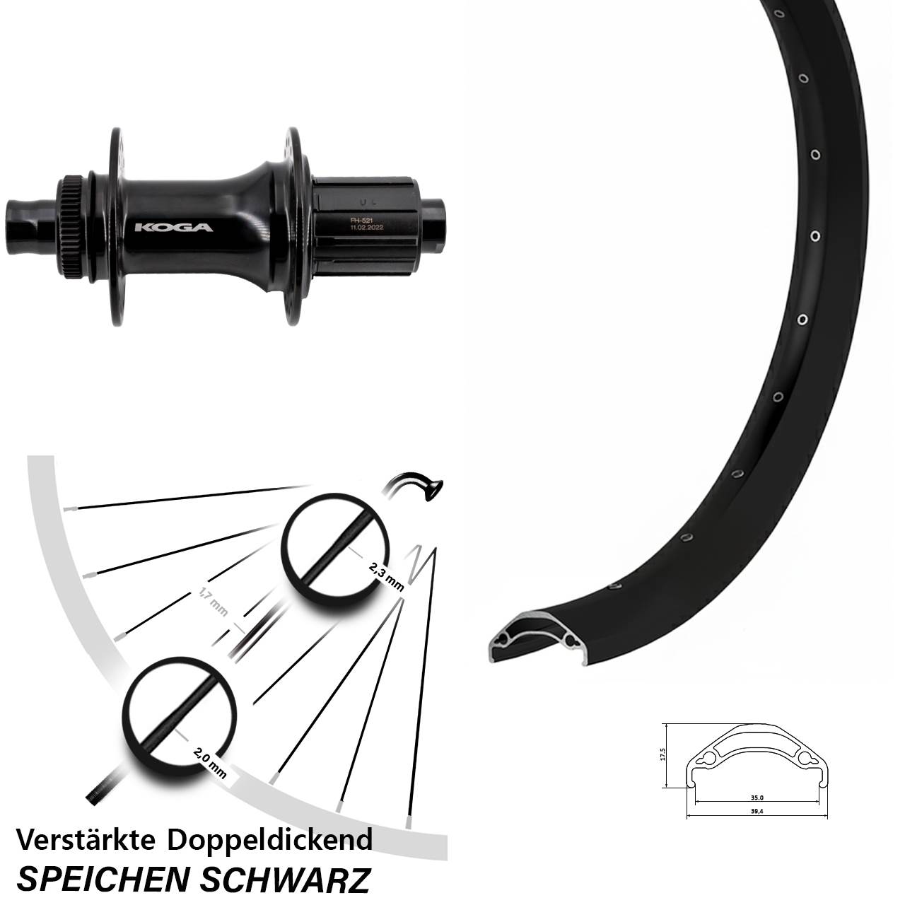 29 Zoll Ryde Disc 35 Formula ECT-148S Laufrad 12x148 8-11 fach HG