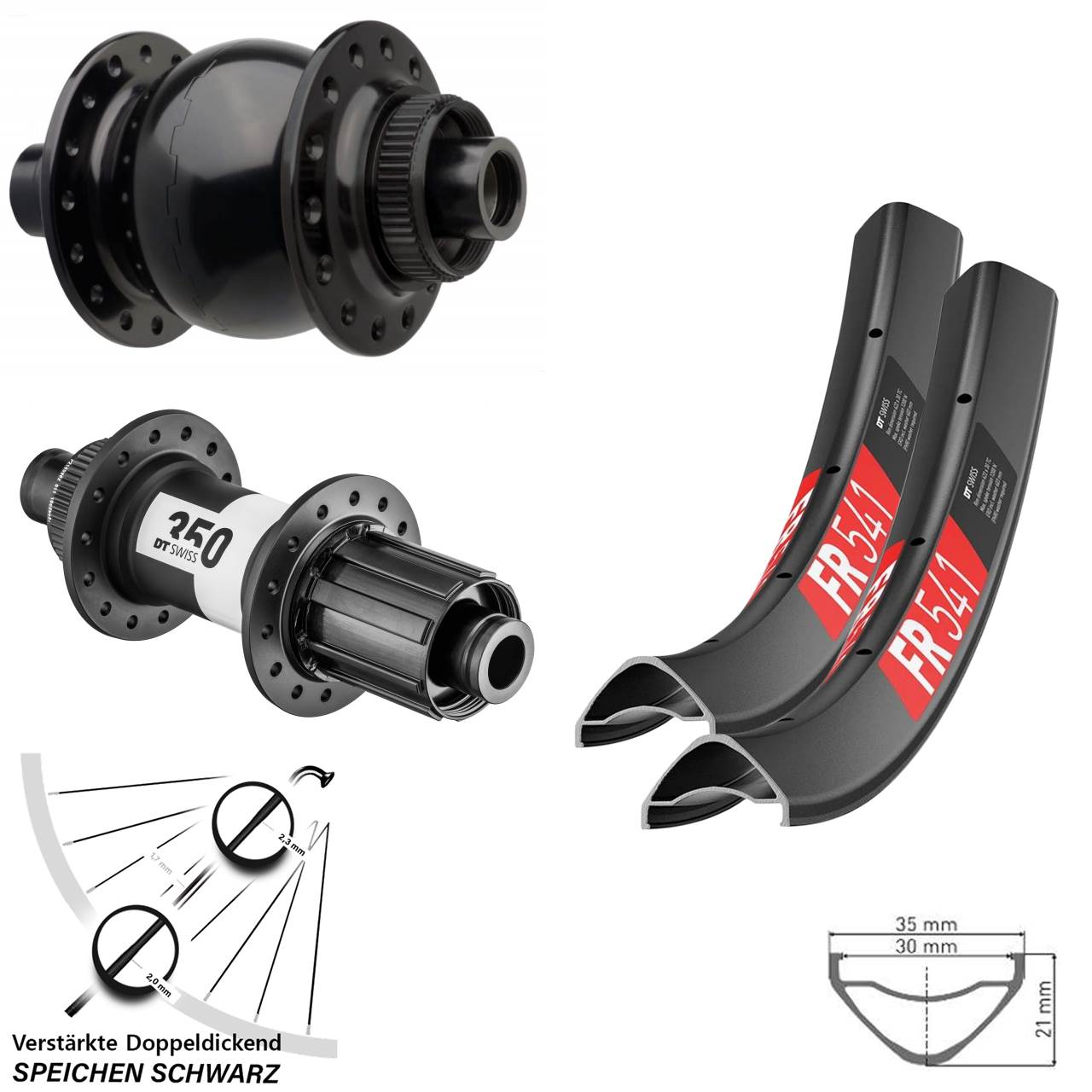 Laufradsatz 15x110 12x148 29 Zoll DT Swiss FR 541-350 SON 28 8-11 fach HG