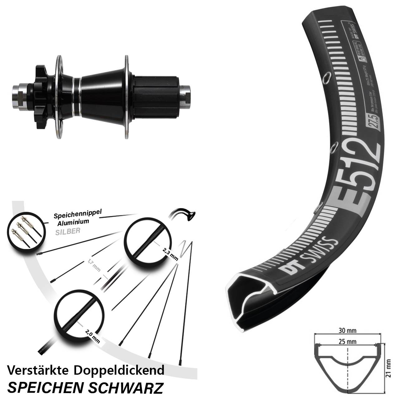 DT Swiss E 512 Formula GDC-1528 29 Zoll Disc Laufrad 12x142 8-11 fach