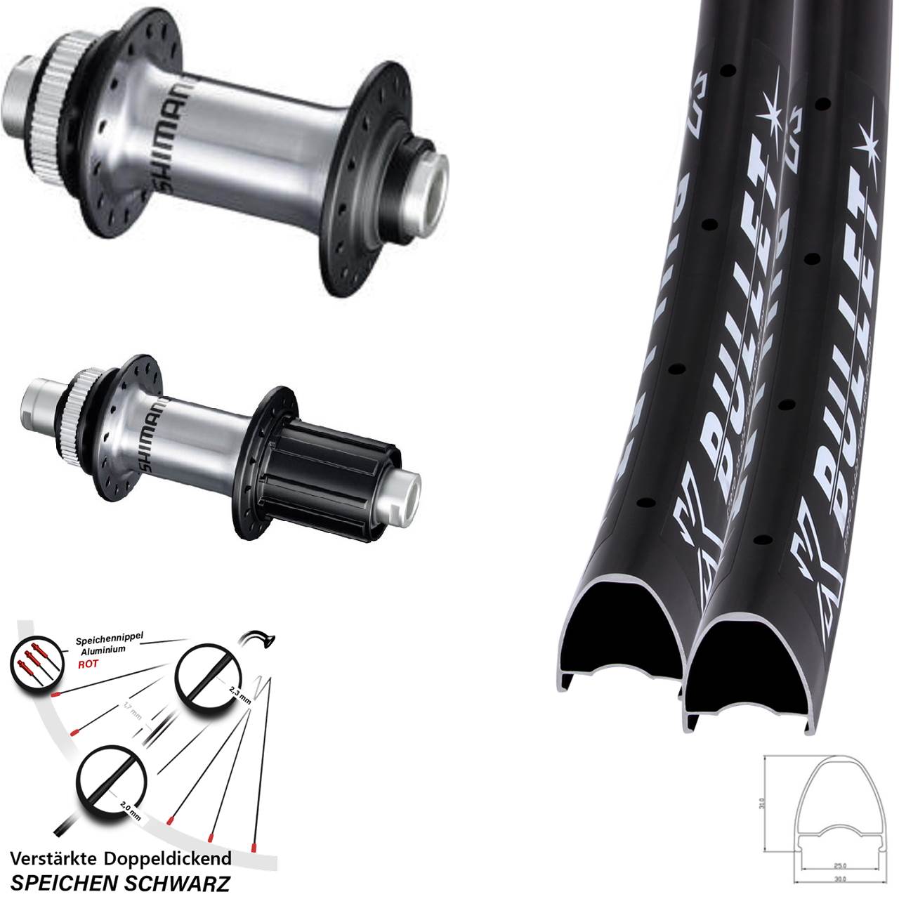 Disc Laufradsatz 12x100/142 29 Zoll KX Bullet Shimano GRX RS770 8-12 fach