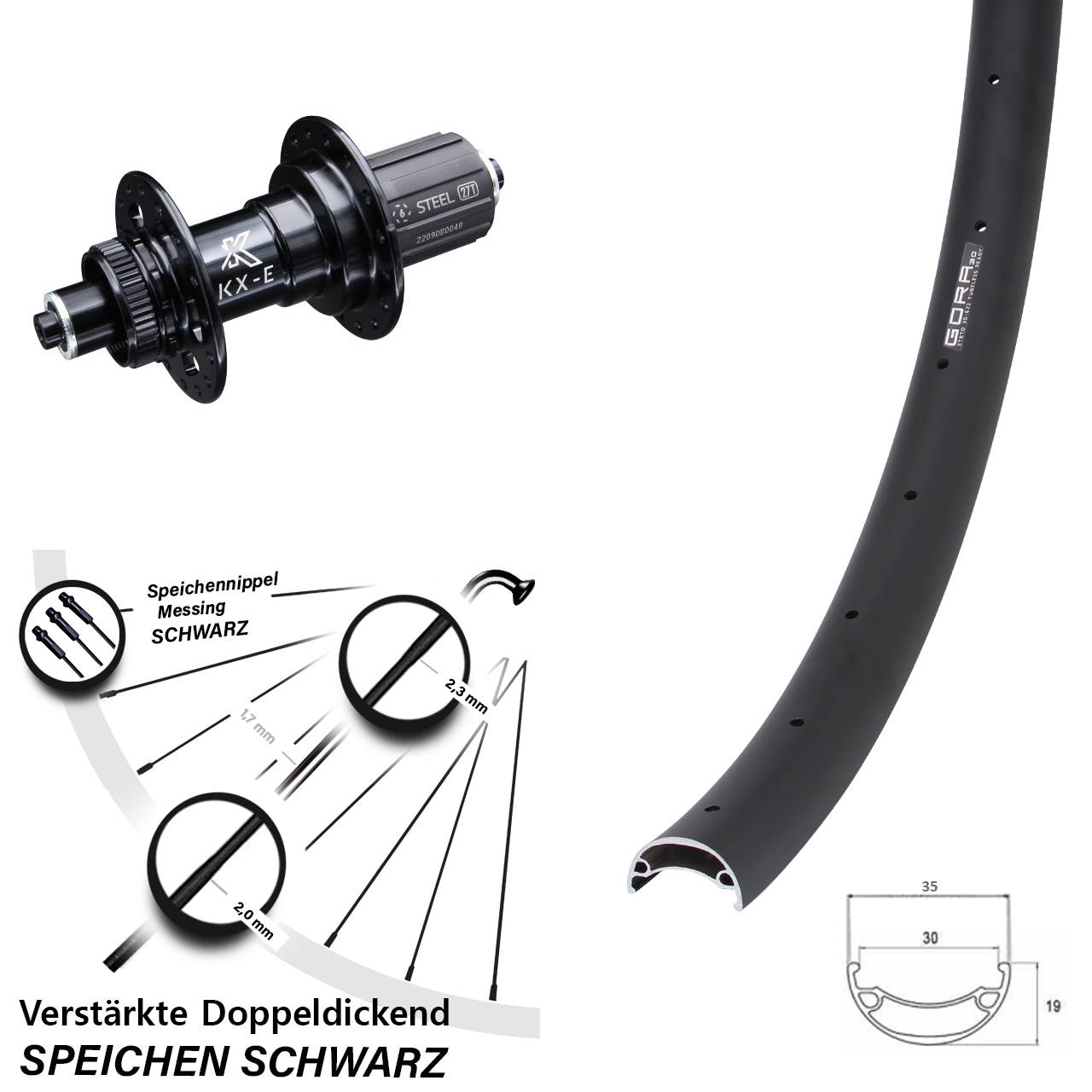 Disc Laufrad für Schnellspanner 29 Zoll Gora 30 KX-E 8-12 fach