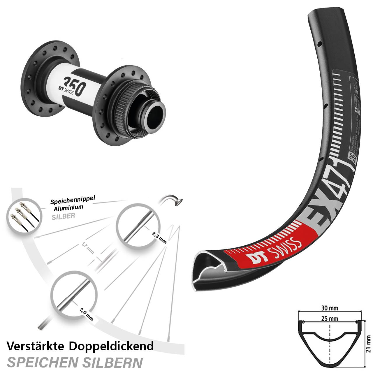 Boost 29 Zoll Vorderrad Centerlock 15x110 DT Swiss EX 471-350