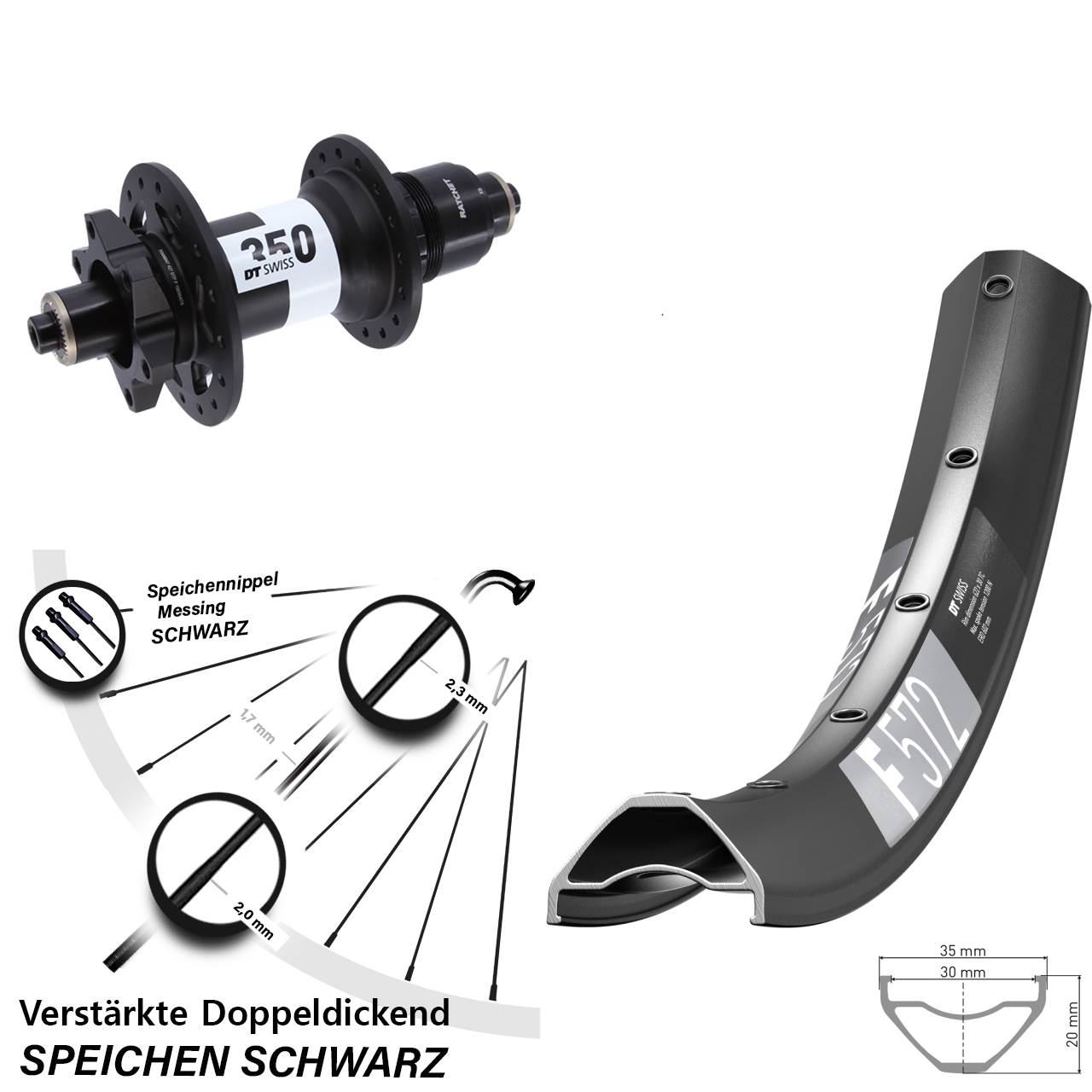 Disc Hinterrad 650B DT Swiss F572 350 XD 11-12 fach QR Boost