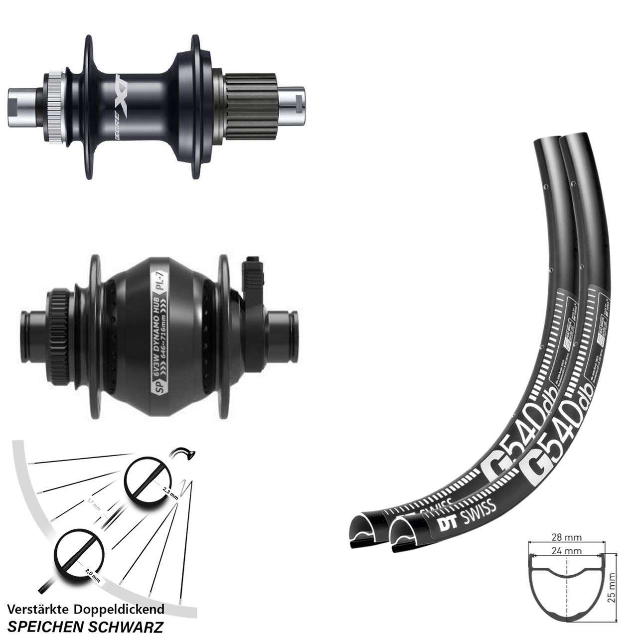 650B DT Swiss G 540 Shutter PL-7 Shimano FH-M8110 Centerlock Laufradsatz 12x100/142 Micro