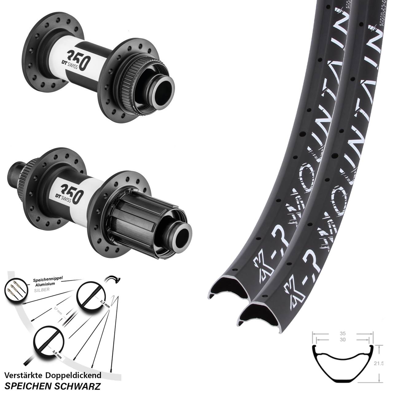 Centerlock Laufradsatz 27,5/29 Zoll KX-R Mountain DT Swiss 350 8-11 fach HG 15x110 12x148