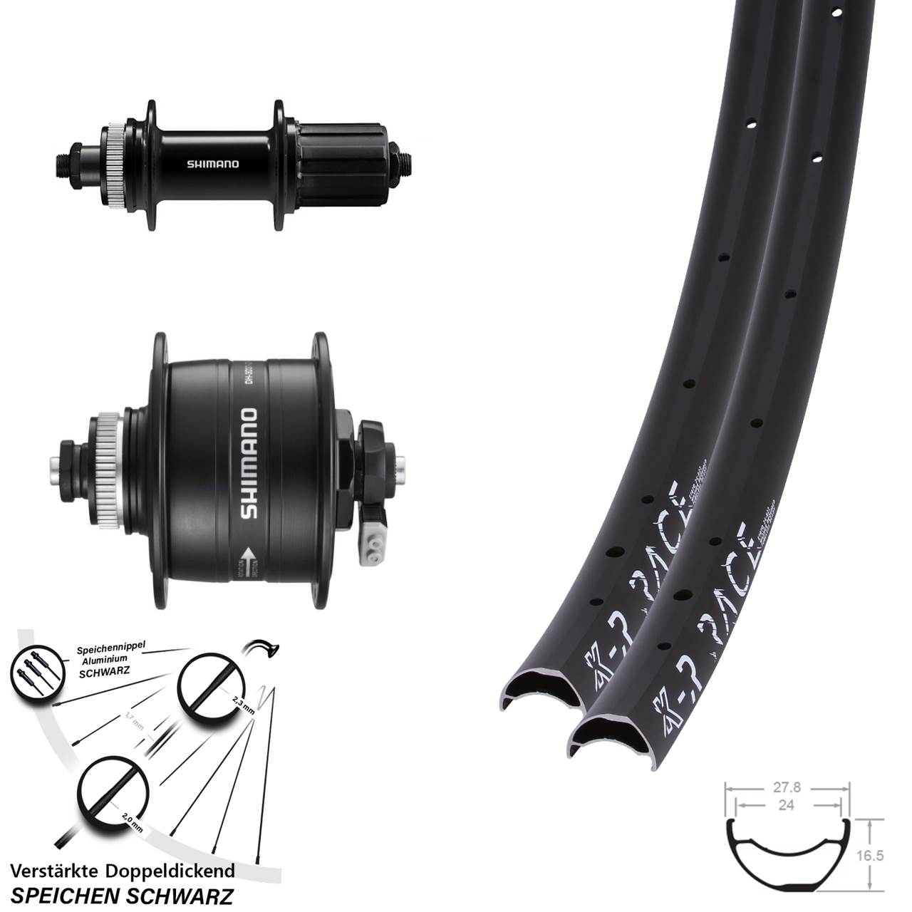Disc Laufradsatz 29 Zoll KX-R Race Shimano DH-3D37 FH-QC400 8-11 fach HG QR