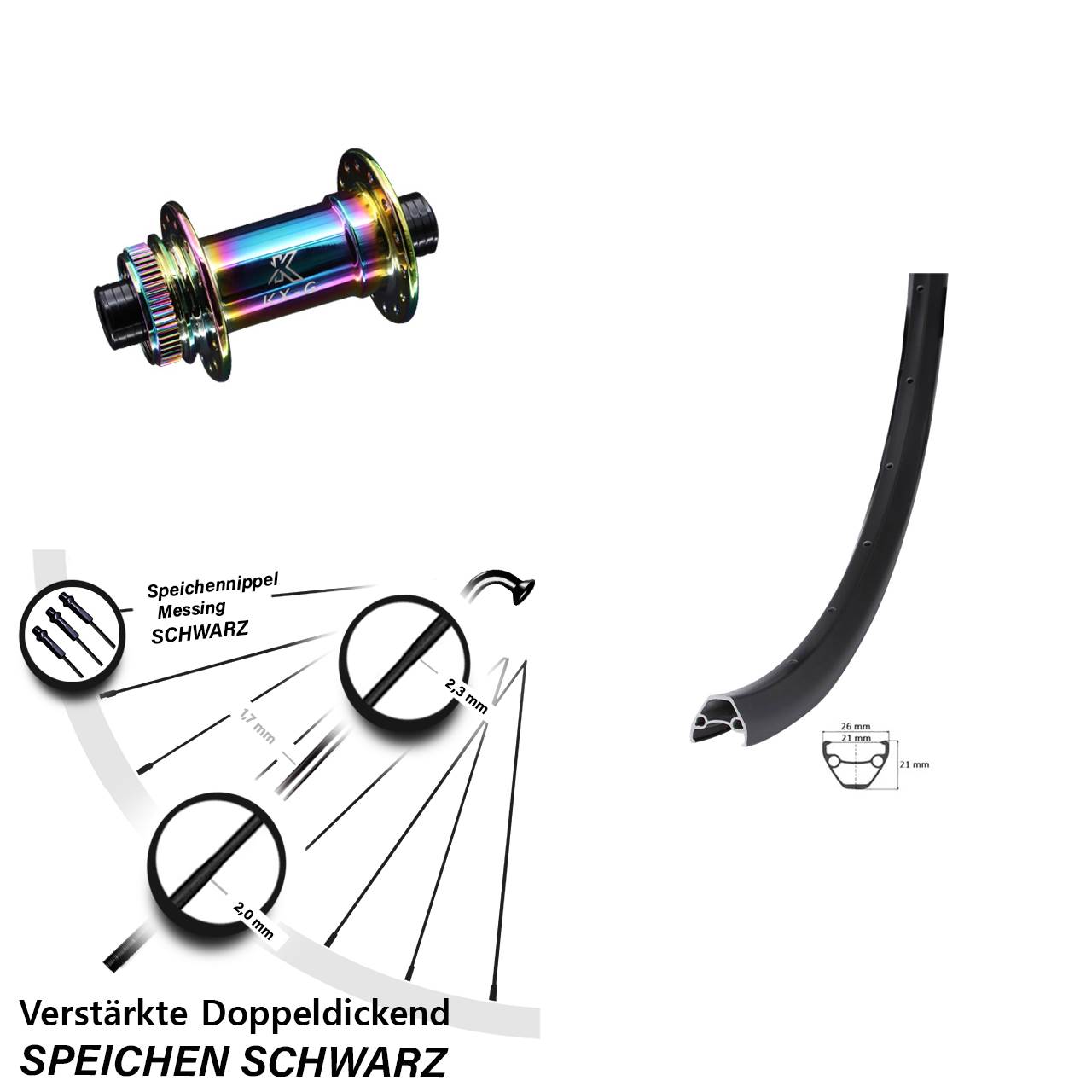Centerlock Vorderrad 28-29 Zoll Giant KX-G Oilslick 12x100