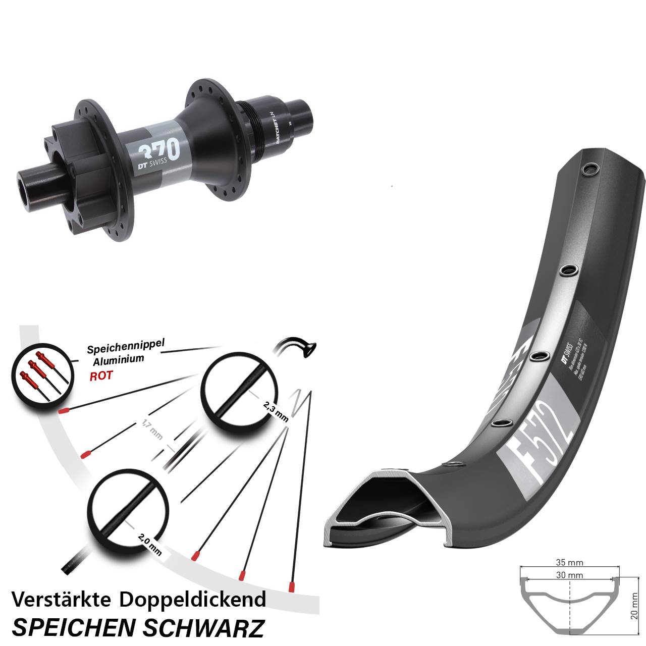 Disc Laufrad 29 Zoll DT Swiss F 572-370 SRAM XD 12x148