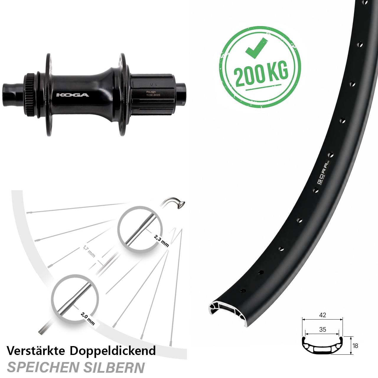 27,5 Zoll Gora 35 Heavy Duty Formula ECT-148S Disc Laufrad 12x148 8-11 fach HG