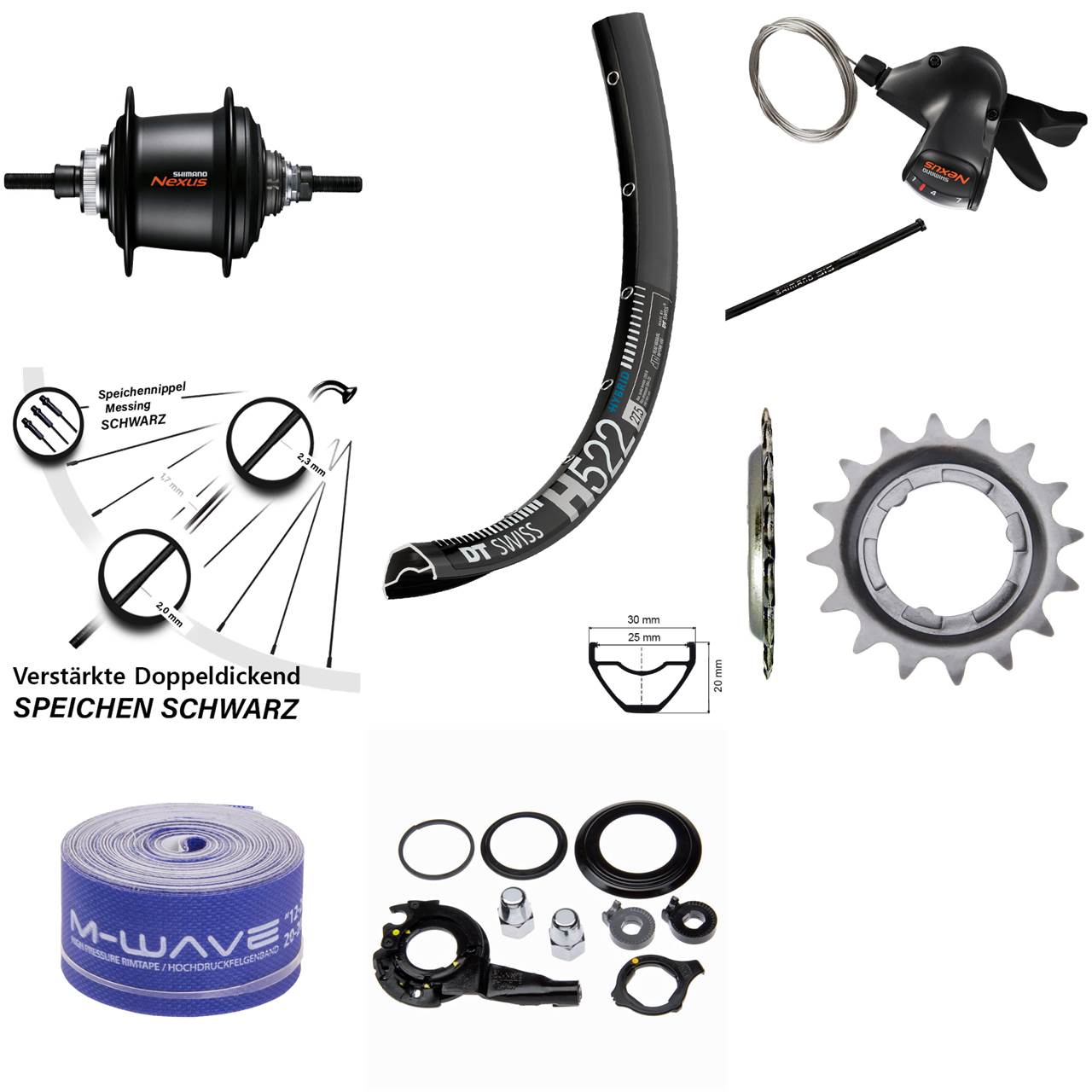 29 Zoll Hinterrad DT Swiss H522 Shimano Nexus 7-Gang Nabenschaltung Centerlock