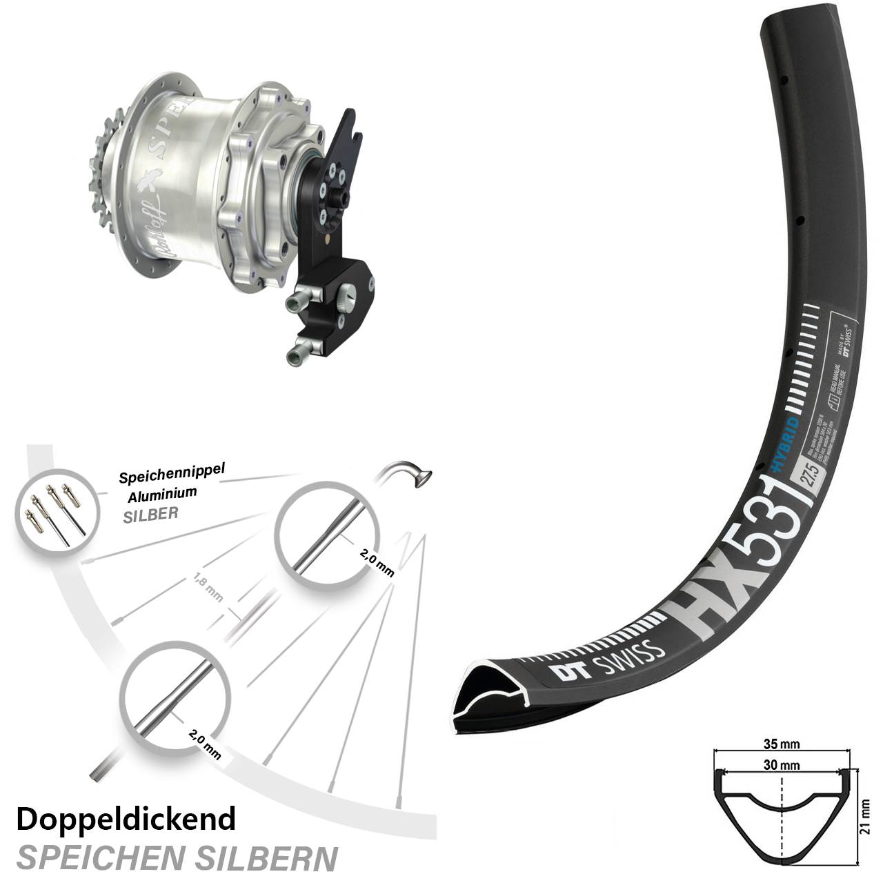 29 Zoll DT Swiss HX 531 Rohloff Speedhub 500/14 CC DB OEM2