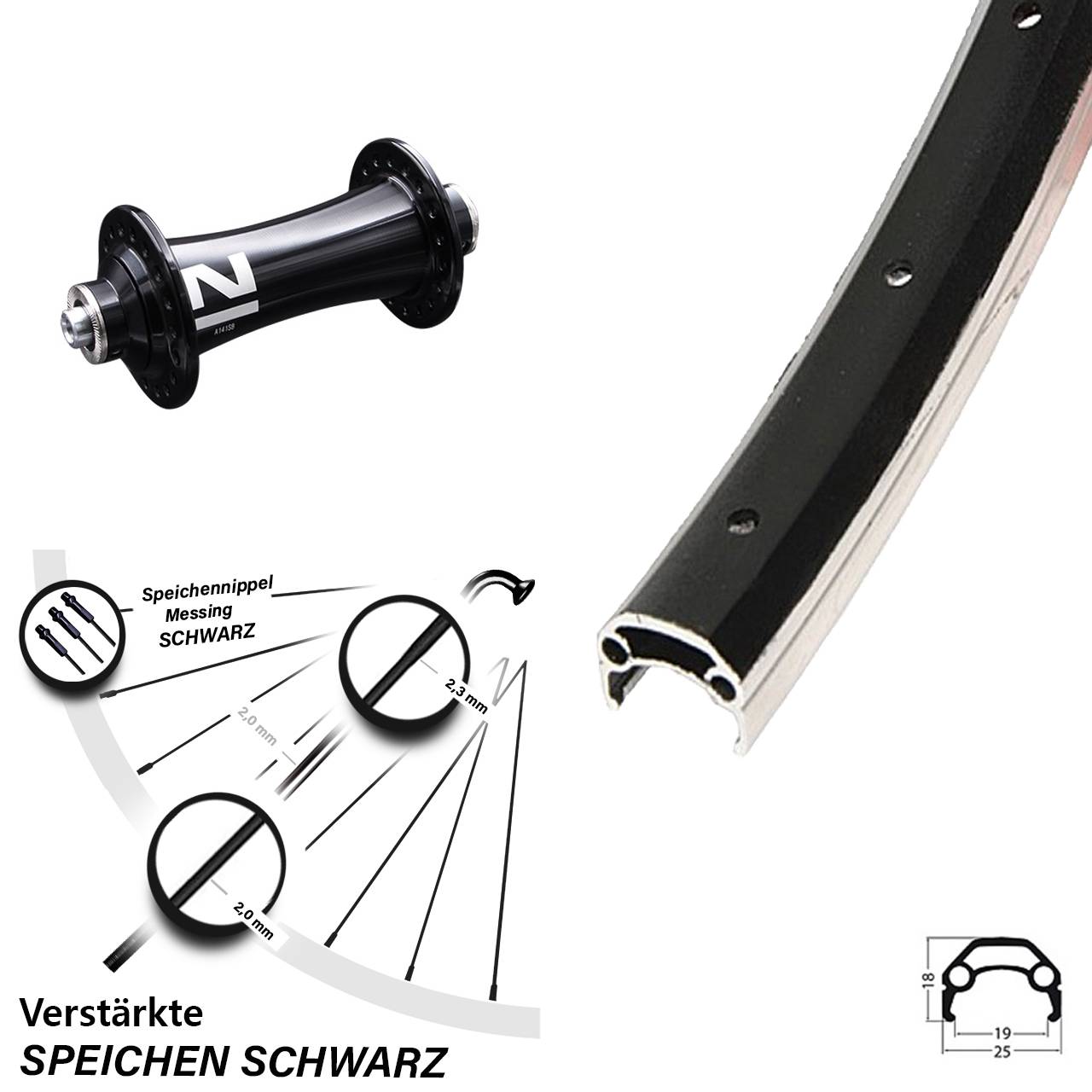 Schürman Yak 19 Novatec A141 20 Zoll Vorderrad QR