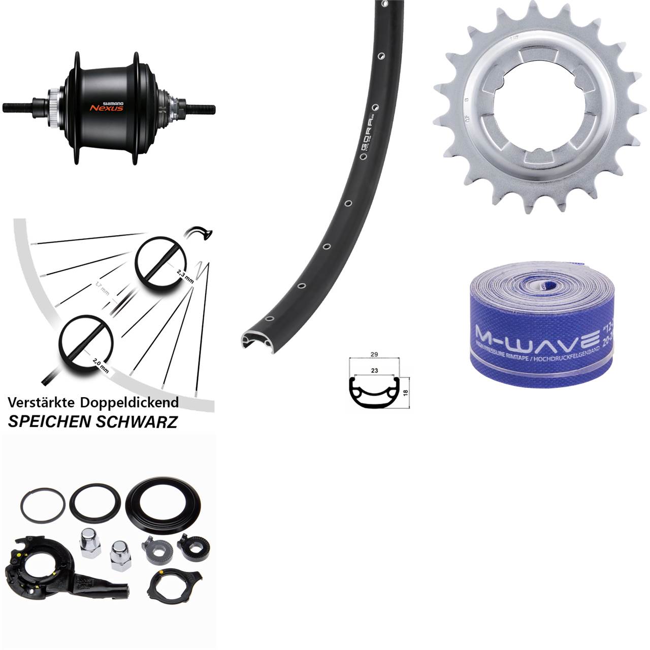28 Zoll Hinterrad Shimano Nexus 7 Gang Centerlock Gora 23