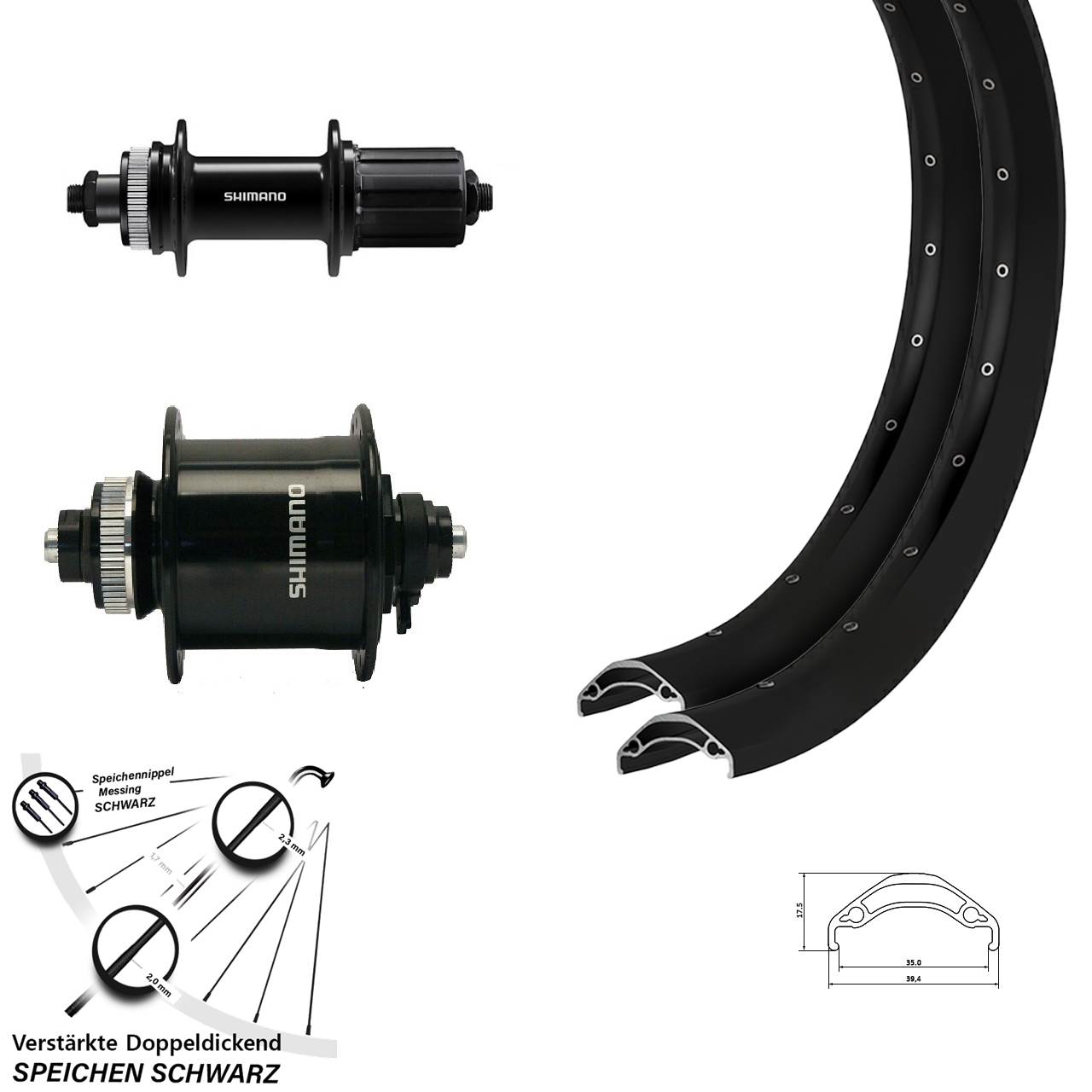 Centerlock Laufradsatz 29 Zoll Ryde Disc 35 DH-UR700 FH-QC400 8-11 fach QR