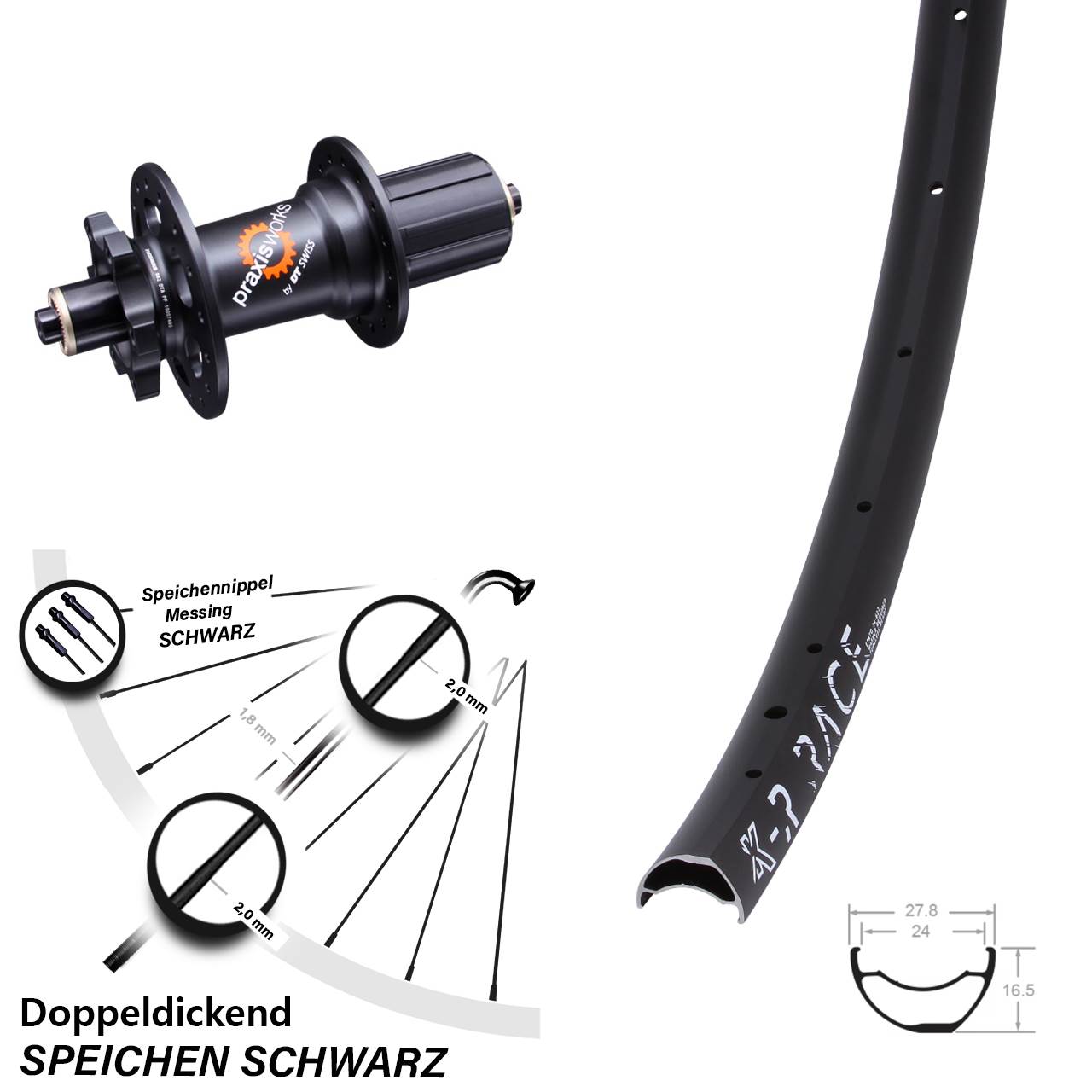 Disc Laufrad 29 Zoll KX-R Race DT Swiss 350 8-11 fach QR