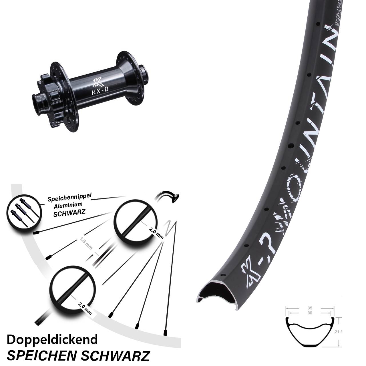 KX-BR Mountain 27,5 Zoll Vorderrad 6-Loch Boost