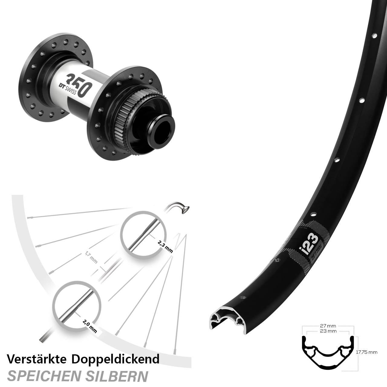 28-29 Zoll WTB i23 ST DT Swiss 350 Disc Laufrad 12x100