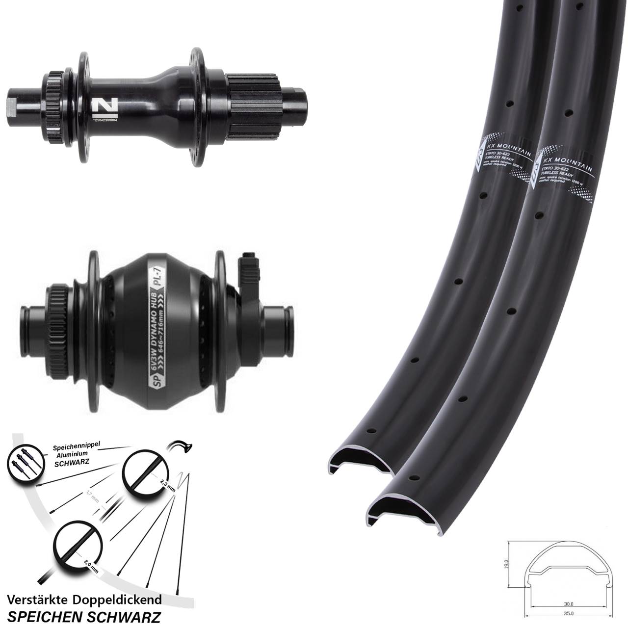 Disc Laufradsatz 29 Zoll KX Mountain TR Novatec D792SB Shutter PL-7 12x100/142 Spline