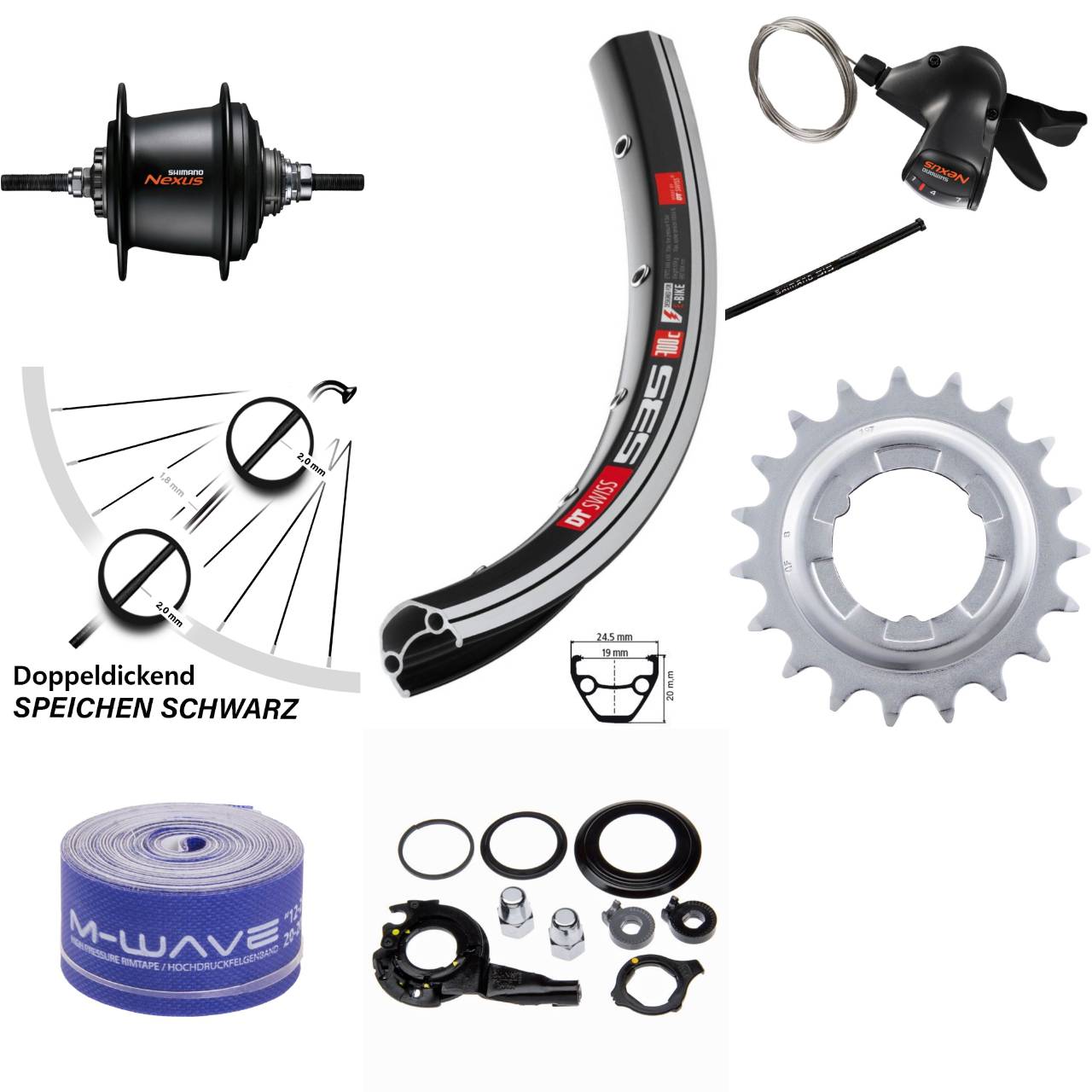 28 Zoll DT Swiss Hinterrad Shimano SG-C3001 7-Gang