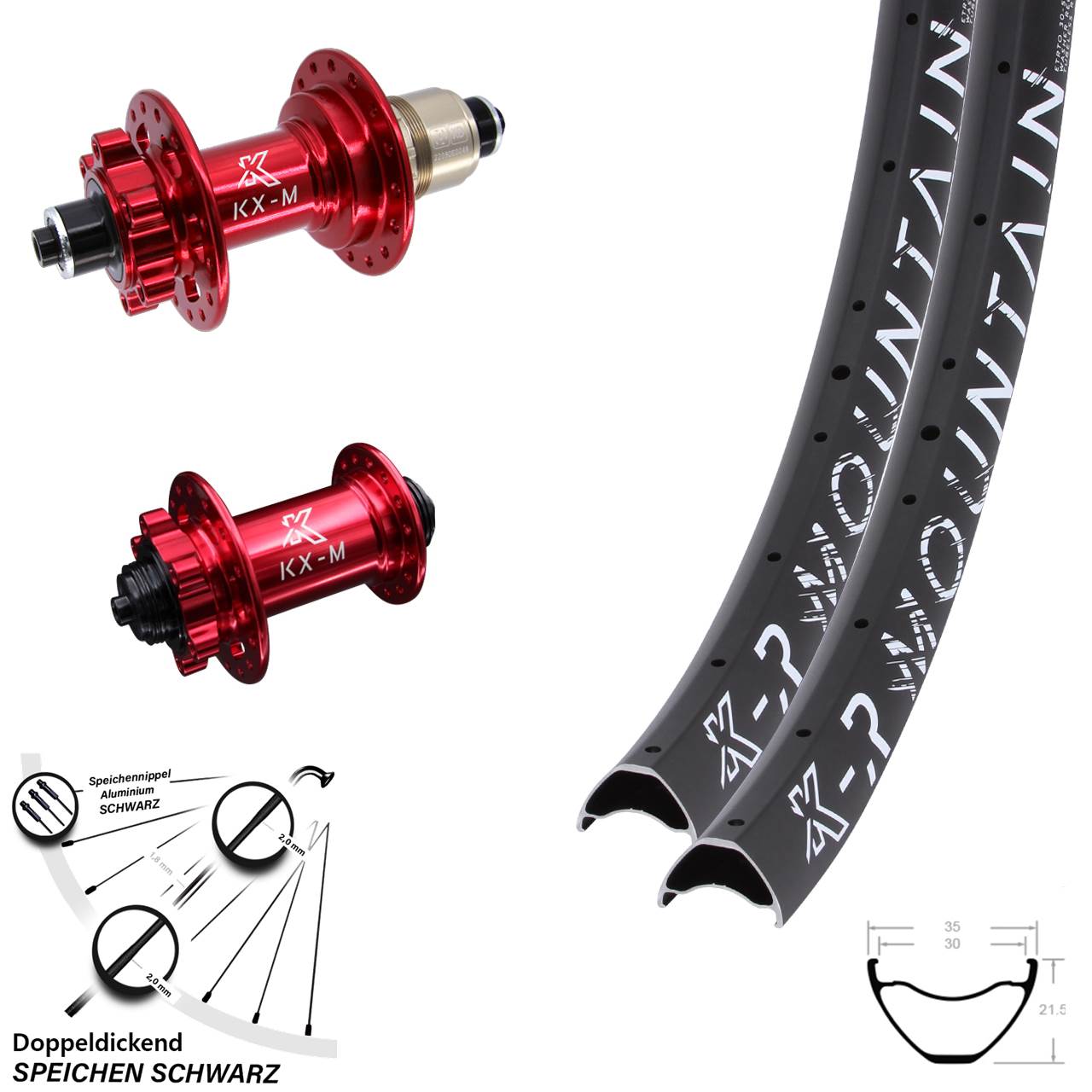 29 Zoll KX-MR Mountain rot Disc Laufradsatz für Schnellspanner SRAM XD