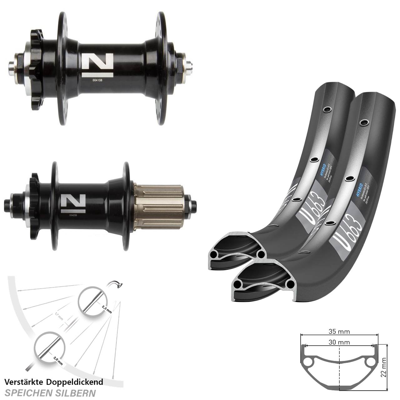 DT Swiss U 663 Novatec D041 D042 26 Zoll Disc Laufradsatz QR 8-11 fach HG