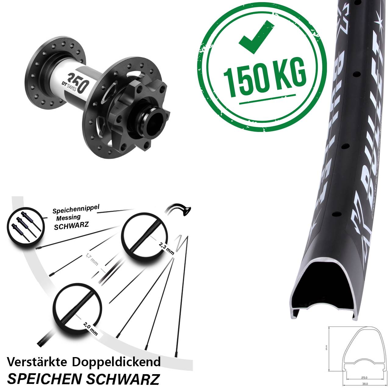 KX Bullet OS DT Swiss 350 29 Zoll Disc Laufrad 15x110 Boost