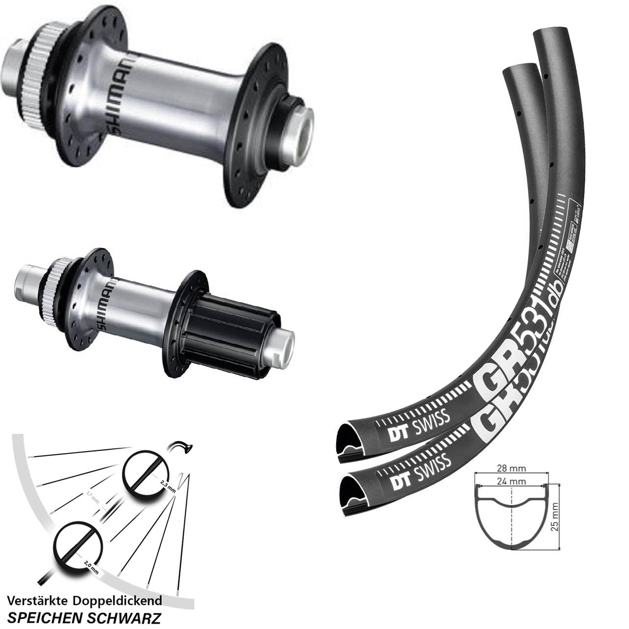 Centerlock Laufradsatz 12x100/142 27,5 Zoll DT Swiss GR 531 Shimano RS770 8-12 fach