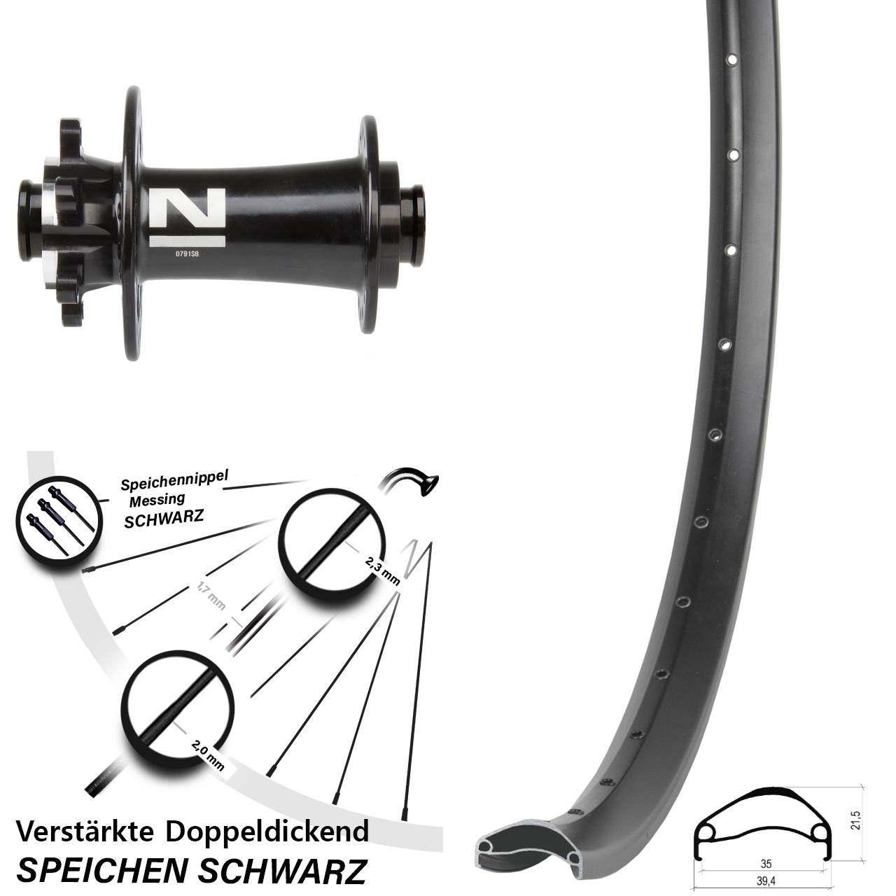 29 Zoll Ambrosio E35 Novatec D791 Disc Laufrad 12x100