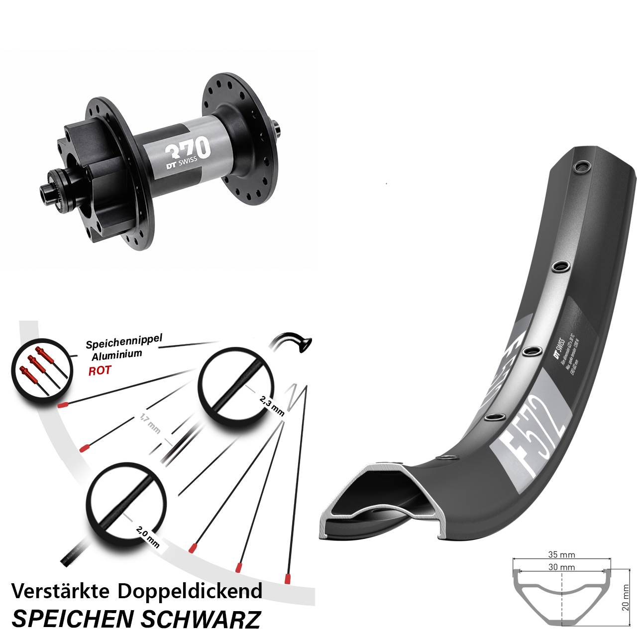 Disc Laufrad 29 Zoll DT Swiss F572-370 QR