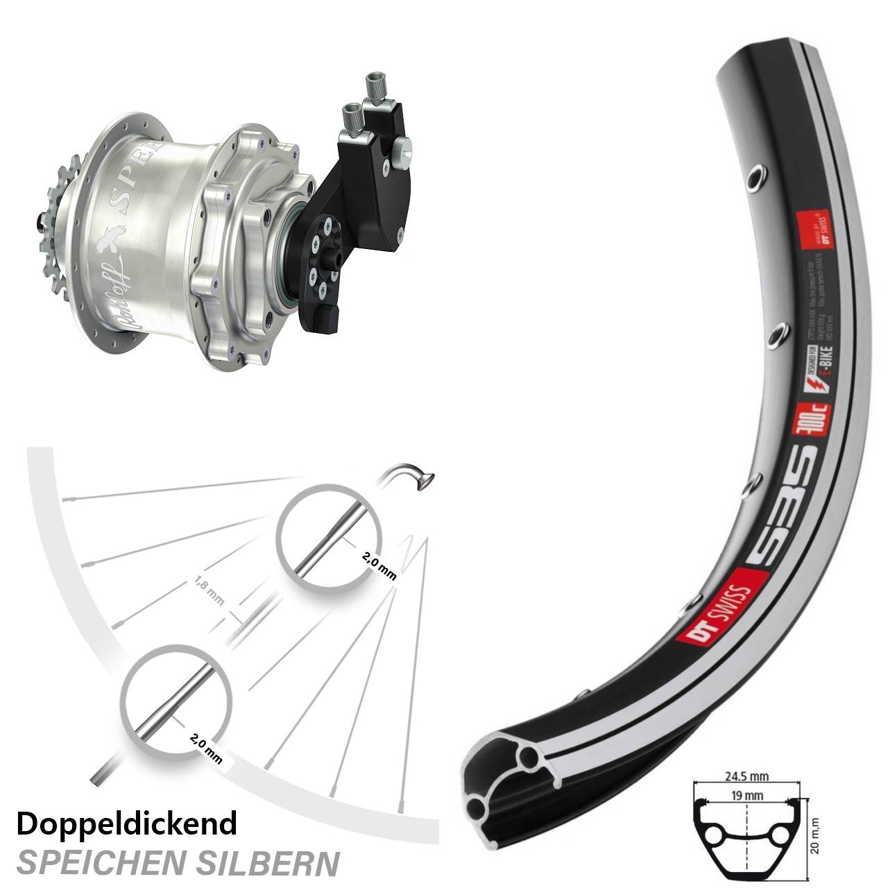 Rohloff Speedhub CC OEM DB DT Swiss 535 Laufrad 26 Zoll
