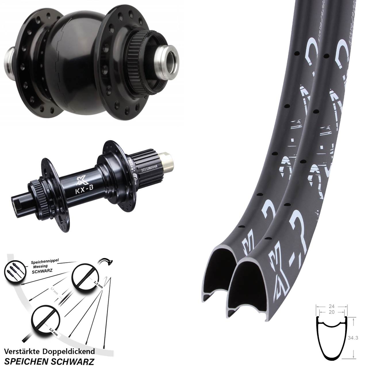 Centerlock Laufradsatz KX-BR Road SON 28 Zoll Micro Spline 12x110/148 Boost