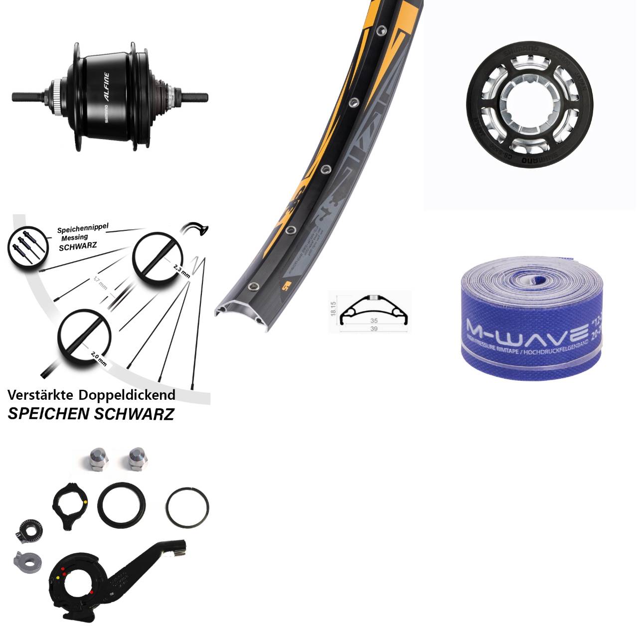 27,5 Zoll Hinterrad Shimano Alfine 8 Gang Centerlock Rodi Tryp 35