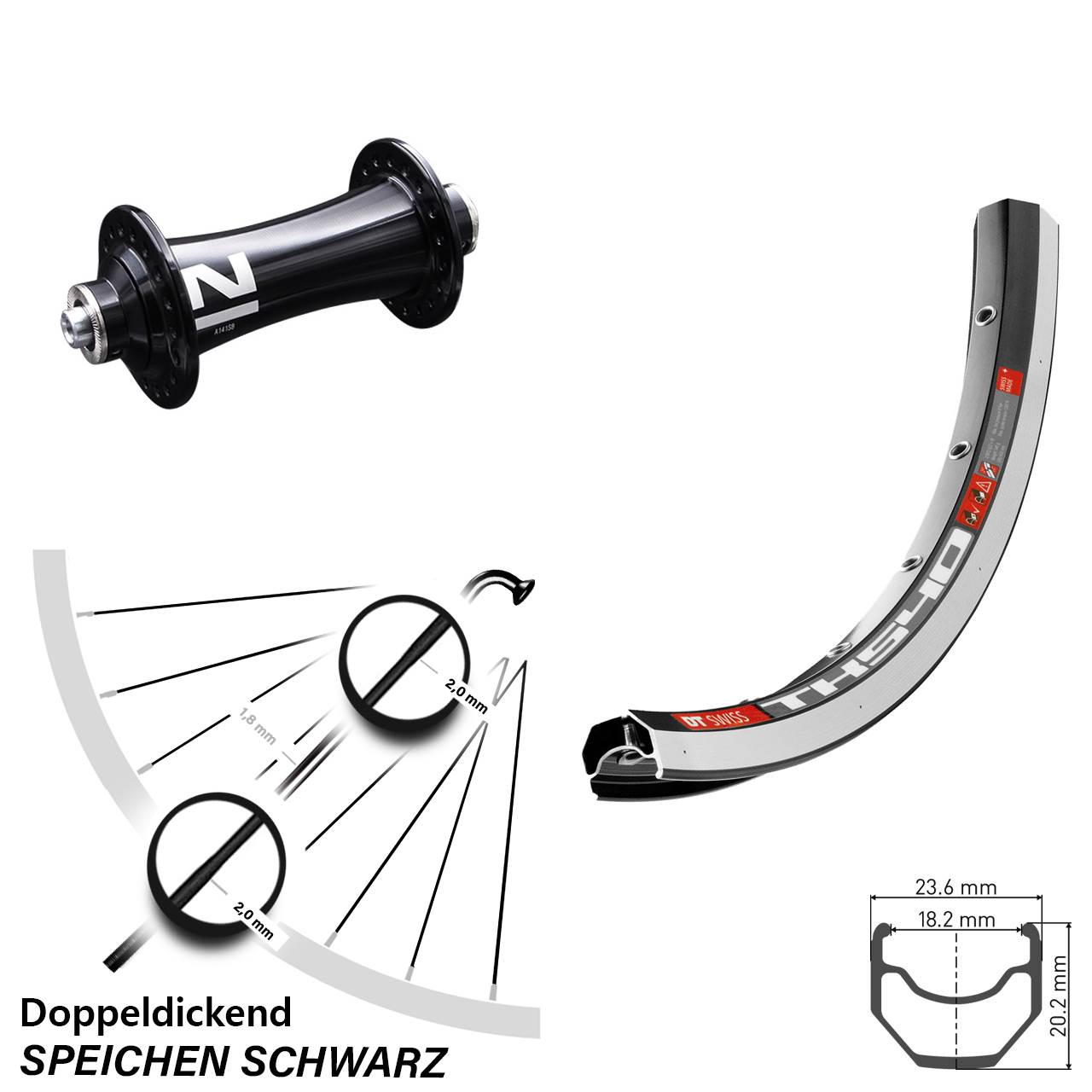 Laufrad 28 Zoll DT Swiss TK540 Novatec A141 für Schnellspanner