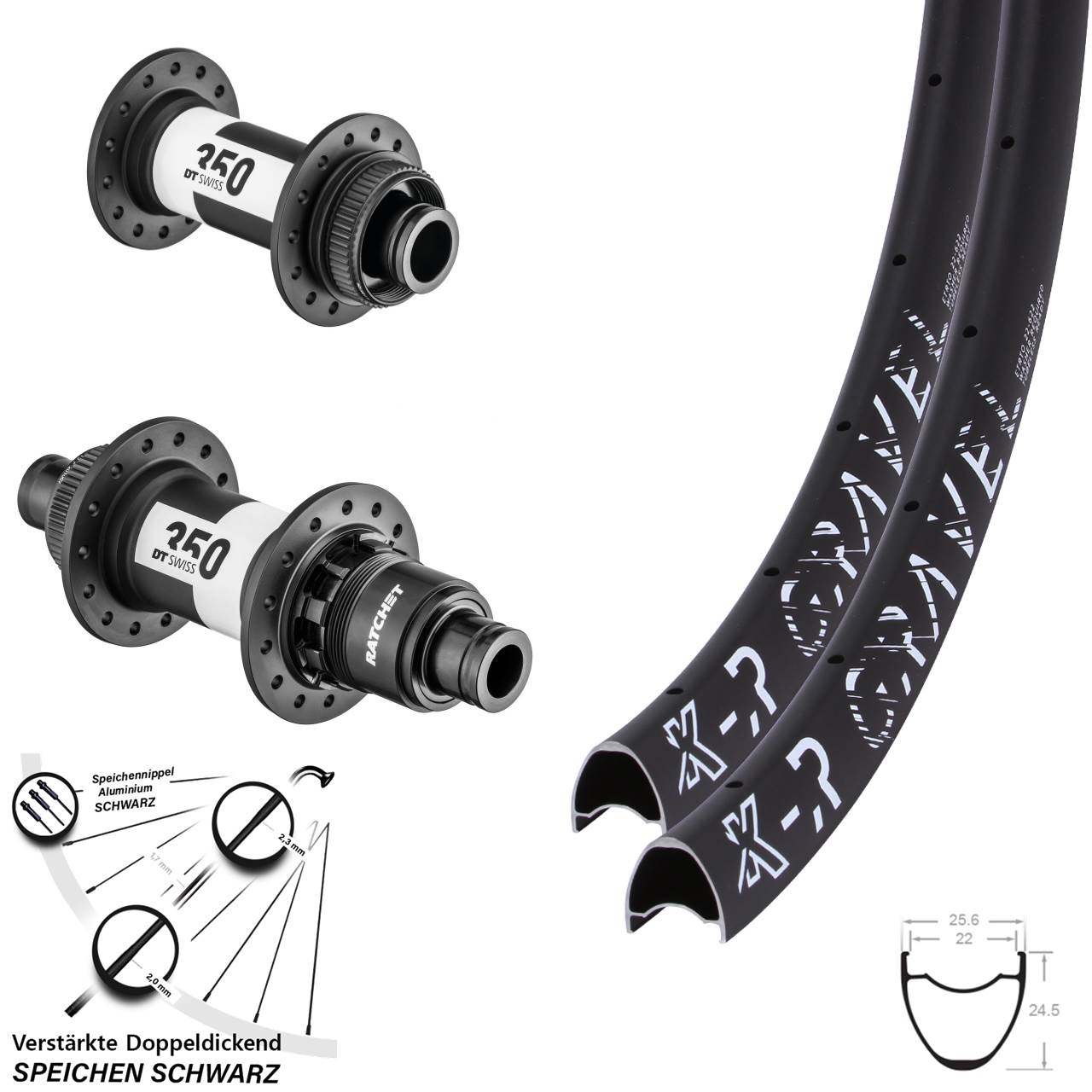 28 Zoll KX R Gravel DT Swiss 350 XDR Centerlock Laufradsatz 15x100/12x142