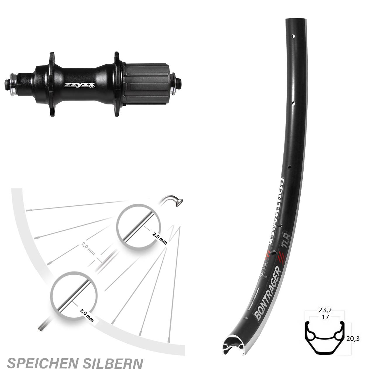 Bontrager TLR Hinterrad 28 Zoll Felgenbremse 5x135 mm 8-11 fach